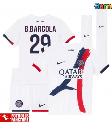 Paris Saint-Germain Bradley Barcola #29 Bortatröja Barn 2025-26 Kortärmad (+ Korta byxor)